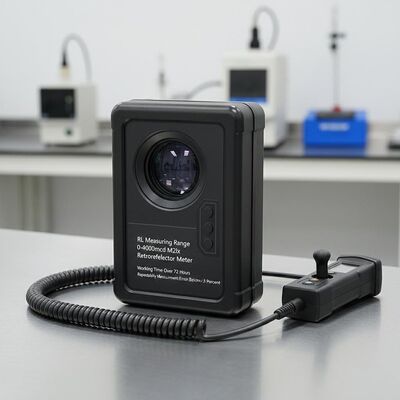 نطاق القياس RL 0-4000mcd مقياس العاكس الرجعي وقت العمل أكثر من 72 ساعة خطأ قياس التكرار أقل من 3 بالمائة